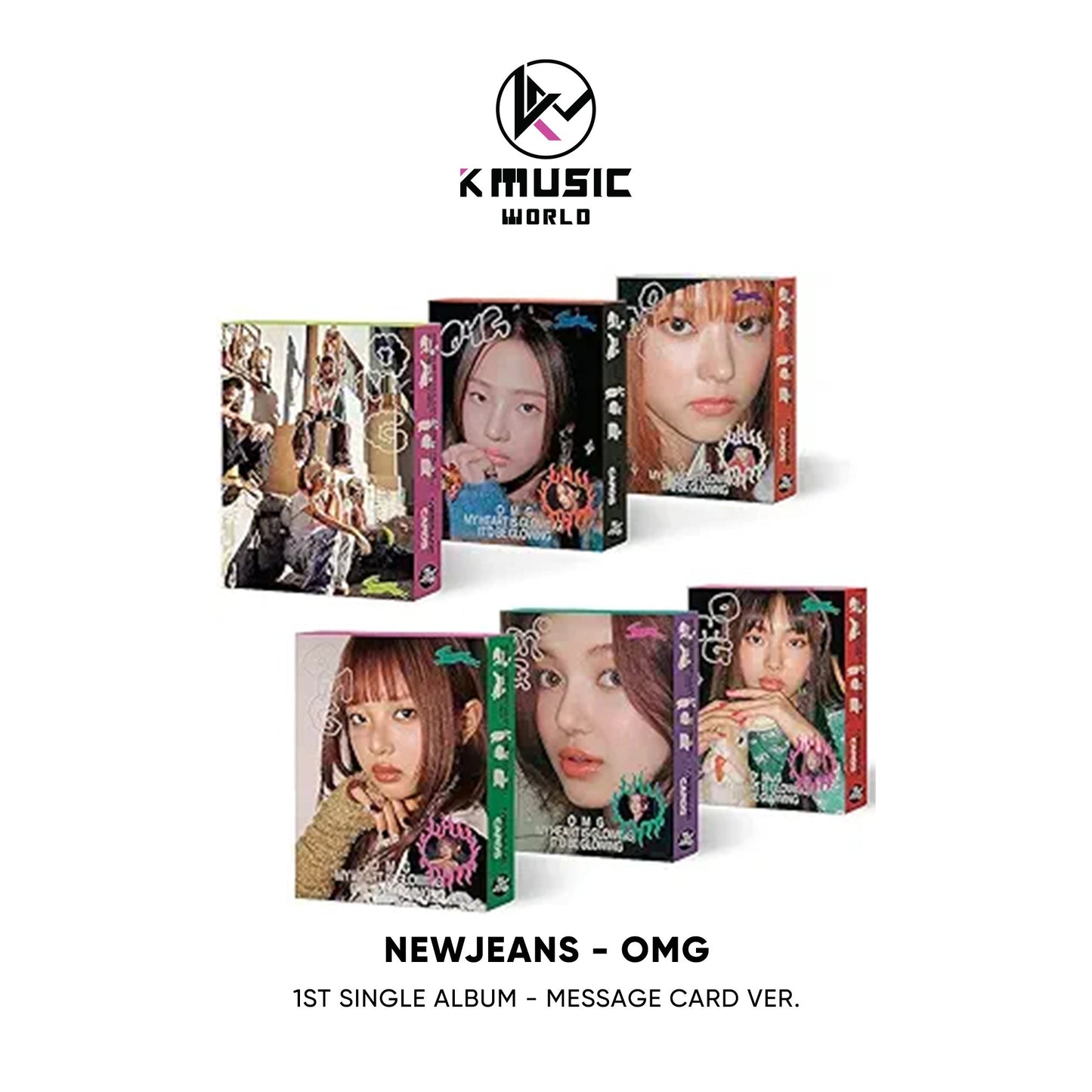 NewJeans - OMG [1st Single Album - Message Card Ver.] RANDOM